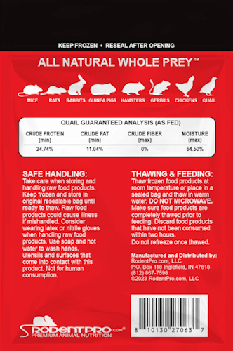 Frozen Triple Extra-Large Bobwhite Quail (5 Count) thumb 2