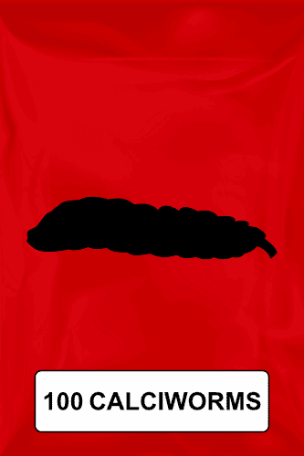 A black silhouette of a calciworm on a red background.  - Thumbnail 1