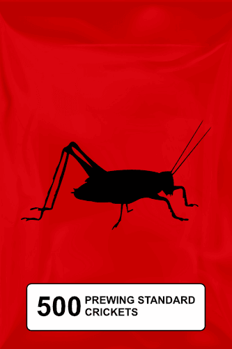 A black silhouette of a cricket on a red background. 