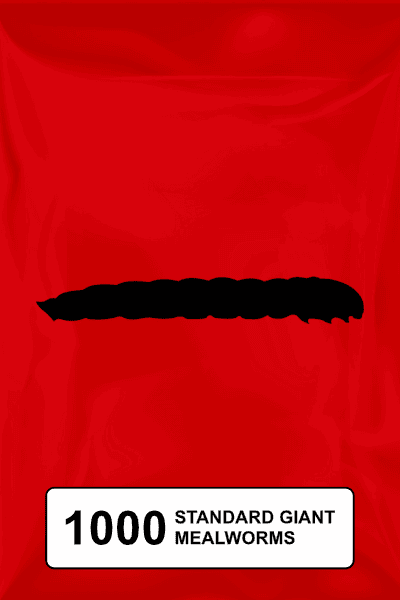 A black silhouette of a mealworm on a red background. 