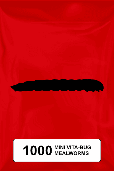 A black silhouette of a mealworm on a red background. 