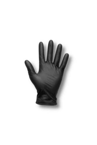 A pair of black disposable nitrile gloves. - Thumbnail 1